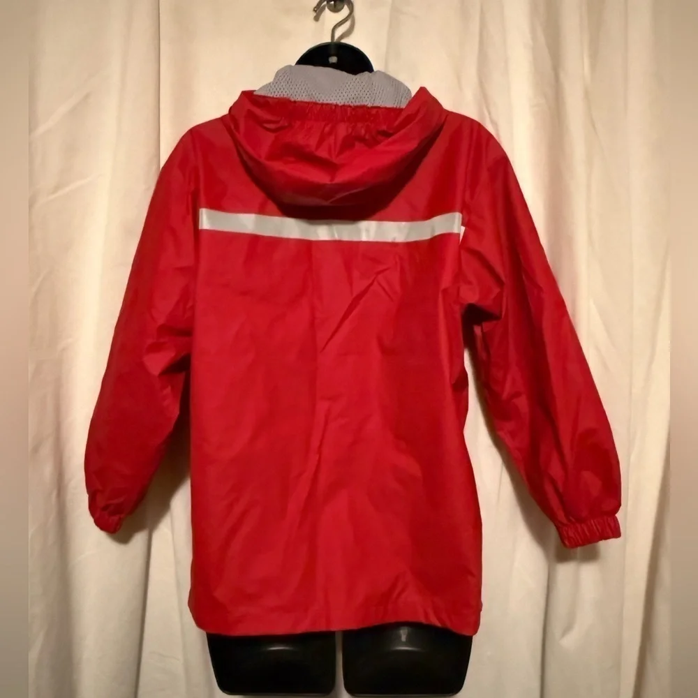 The Black Dog Childs Sz L Reflective Stripe Hooded Lined Windbreaker Unisex